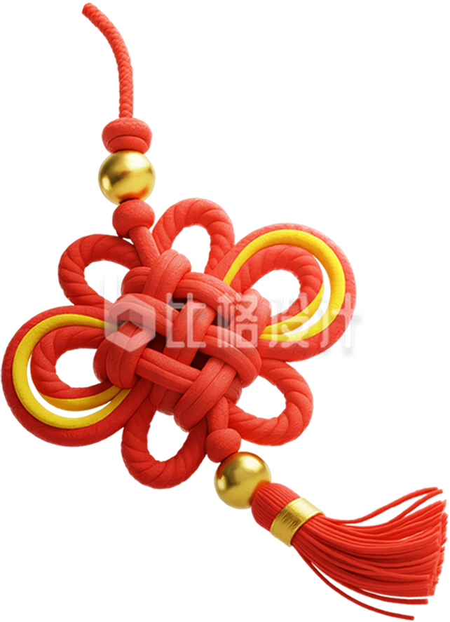 红色喜庆中国结祝福3D
