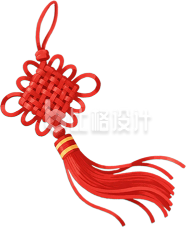 手绘红色中国结