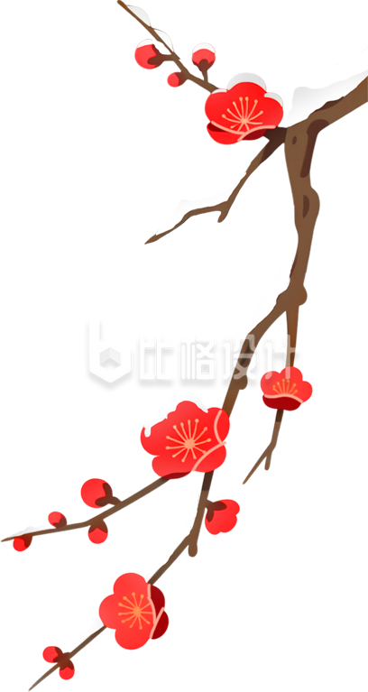 梅花手绘植物