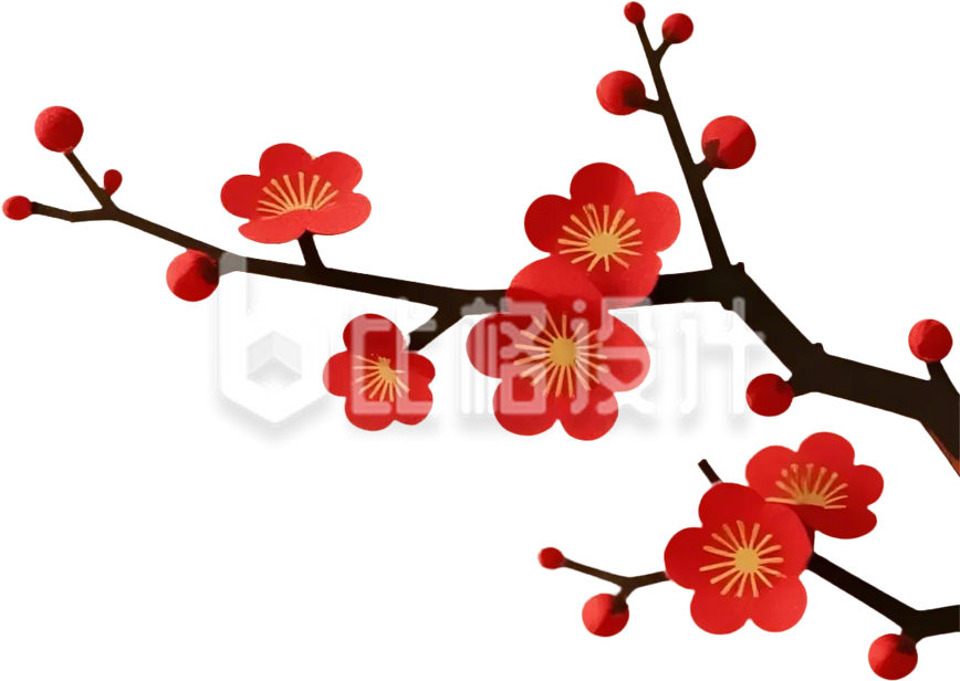 剪纸风梅花