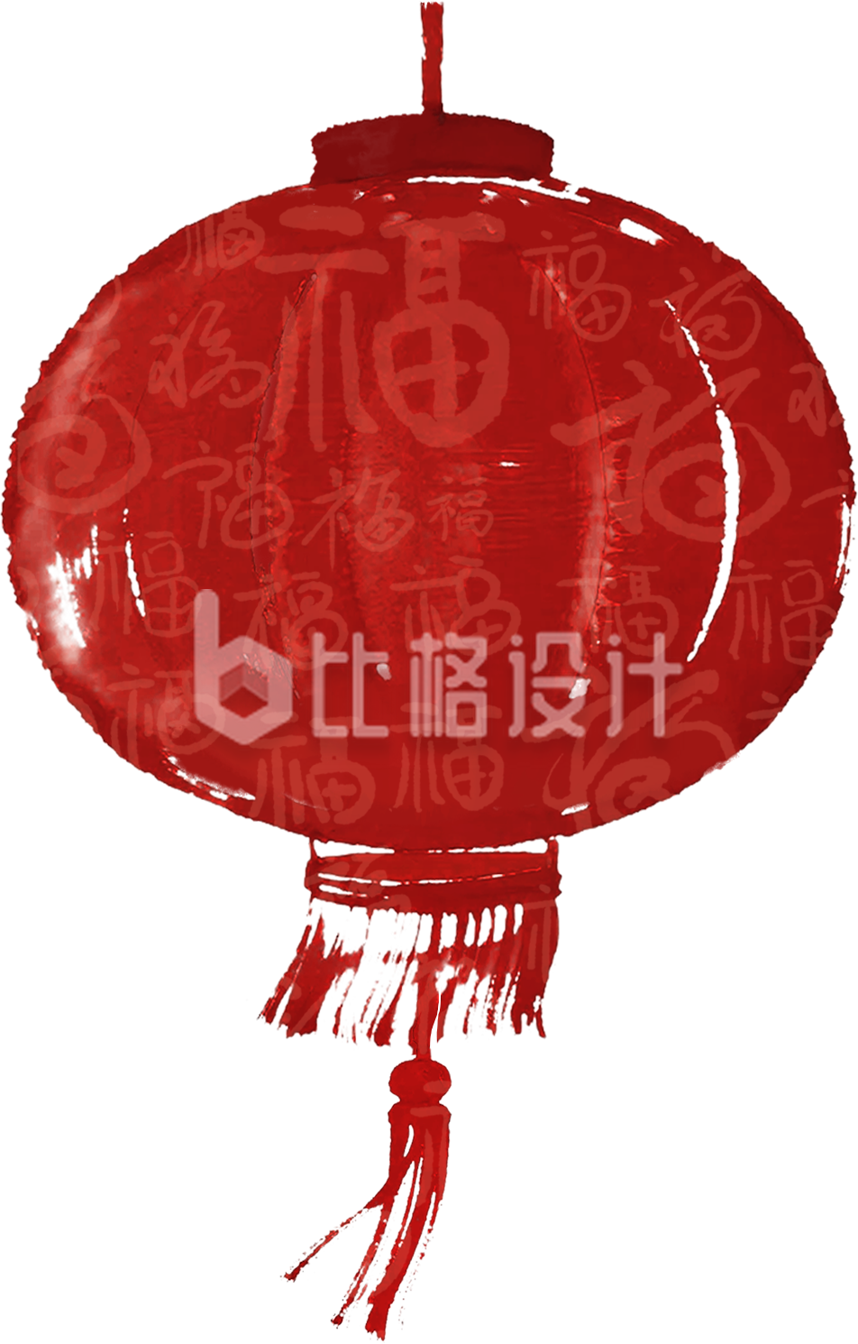 红色手绘灯笼插画