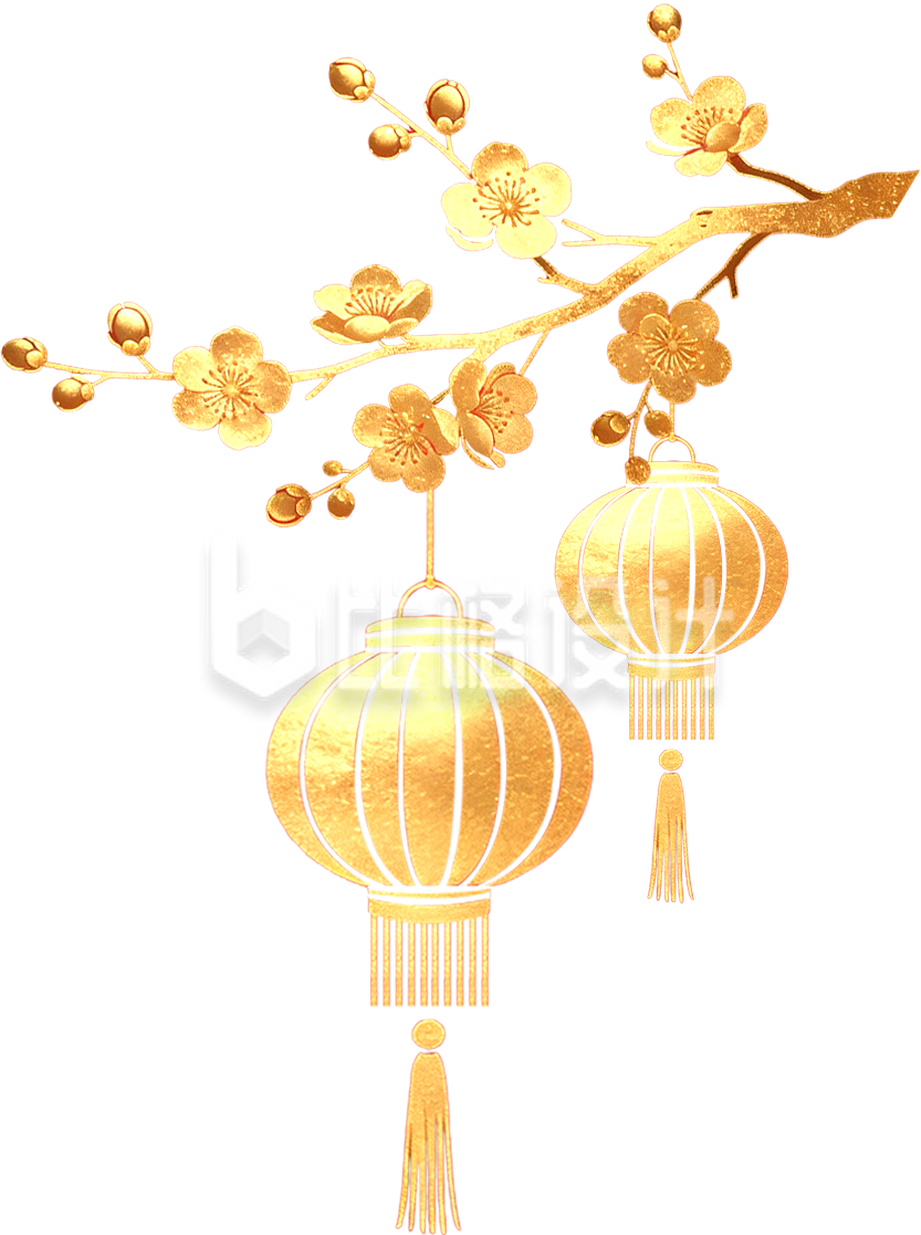 金属质感灯笼梅花