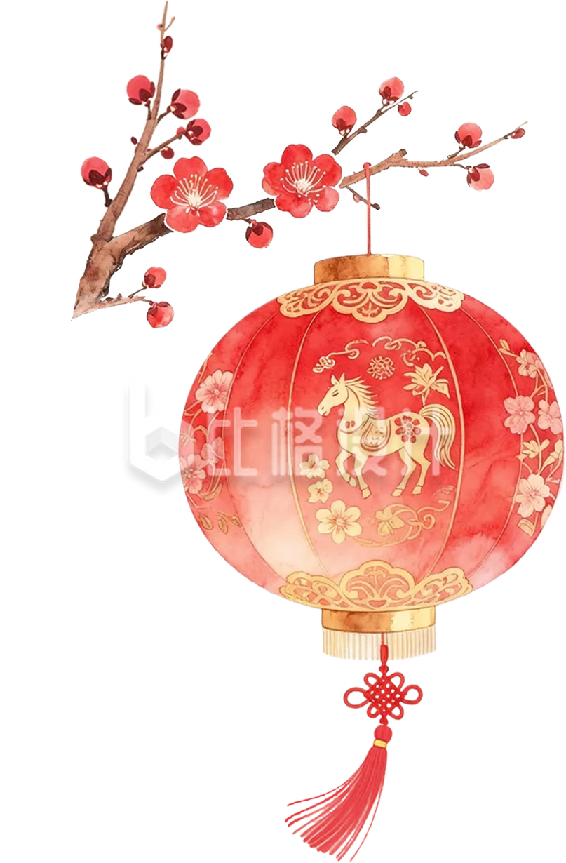 手绘灯笼新年