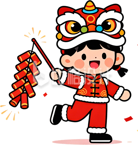 传统服饰卡通可爱小女孩