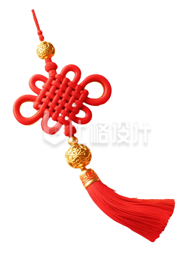 红色3D中国结