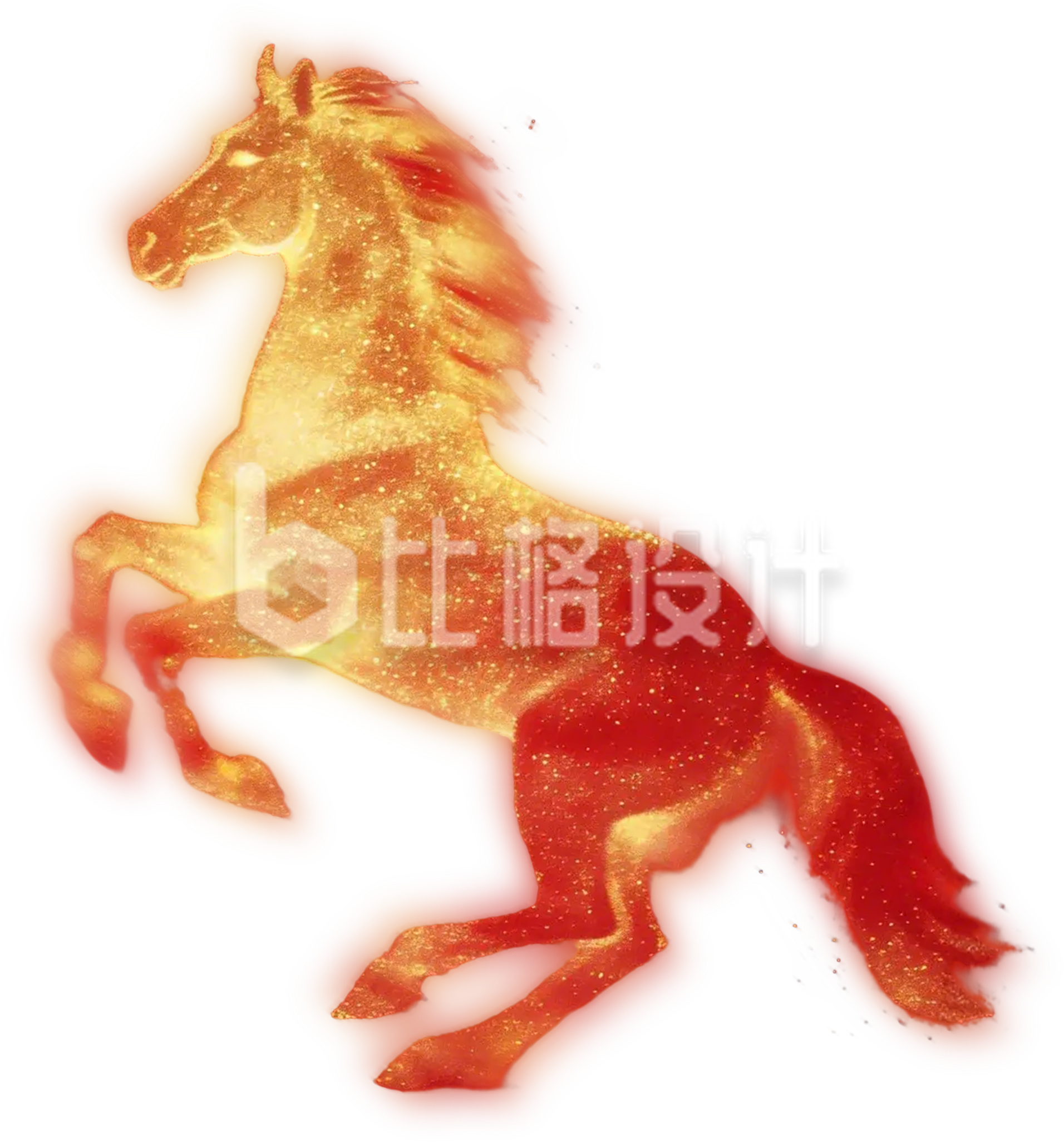 红金粒子马