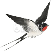 手绘燕子水墨风