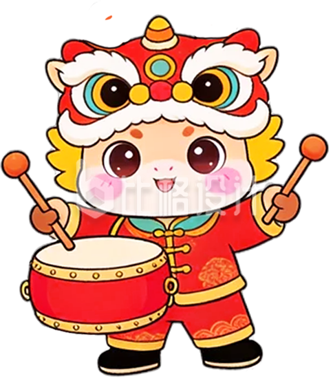 手绘红色马