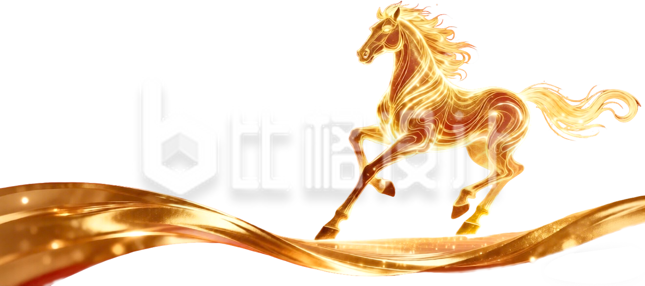 马年金色手绘