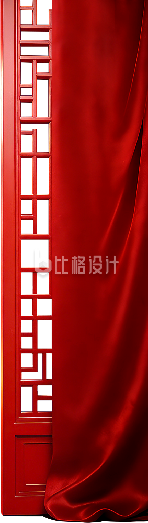 门框红绸喜庆实景免抠图片