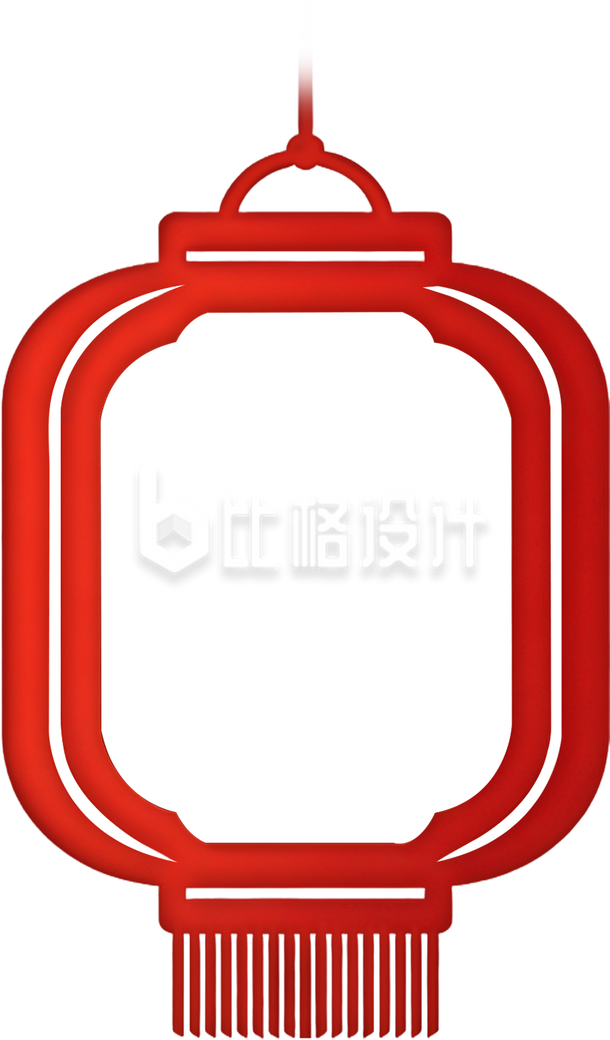 红色剪纸手绘灯笼