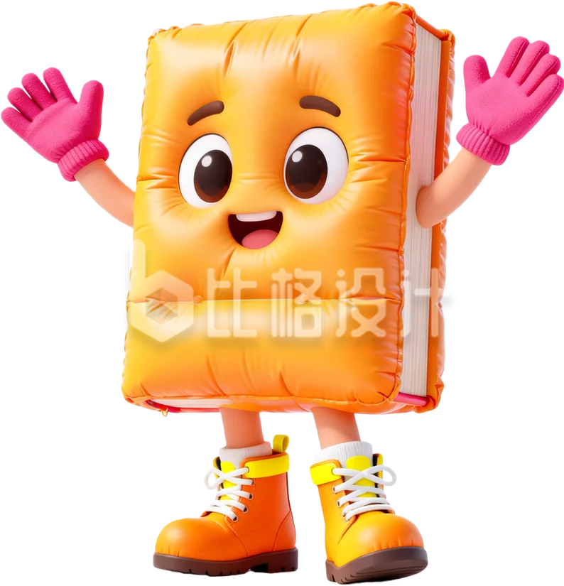 3D黄色膨胀风书本