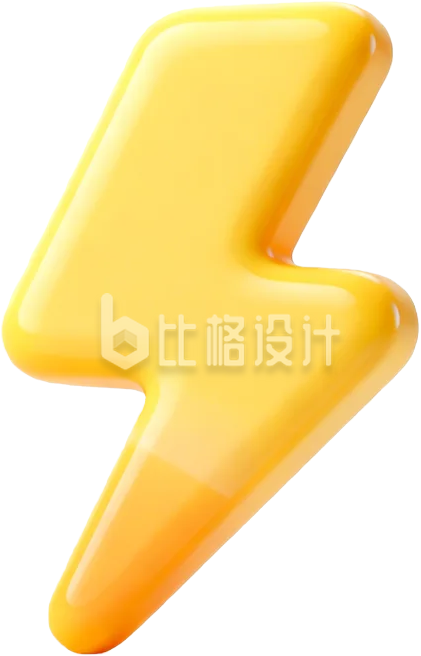 3D黄色闪电膨胀风