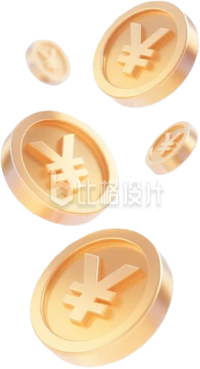 3D黄色金币