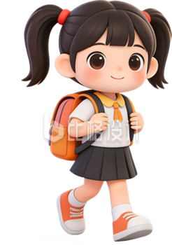 可爱小女孩3D手绘书包
