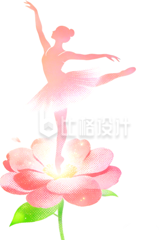 三八妇女节剪影小花手绘
