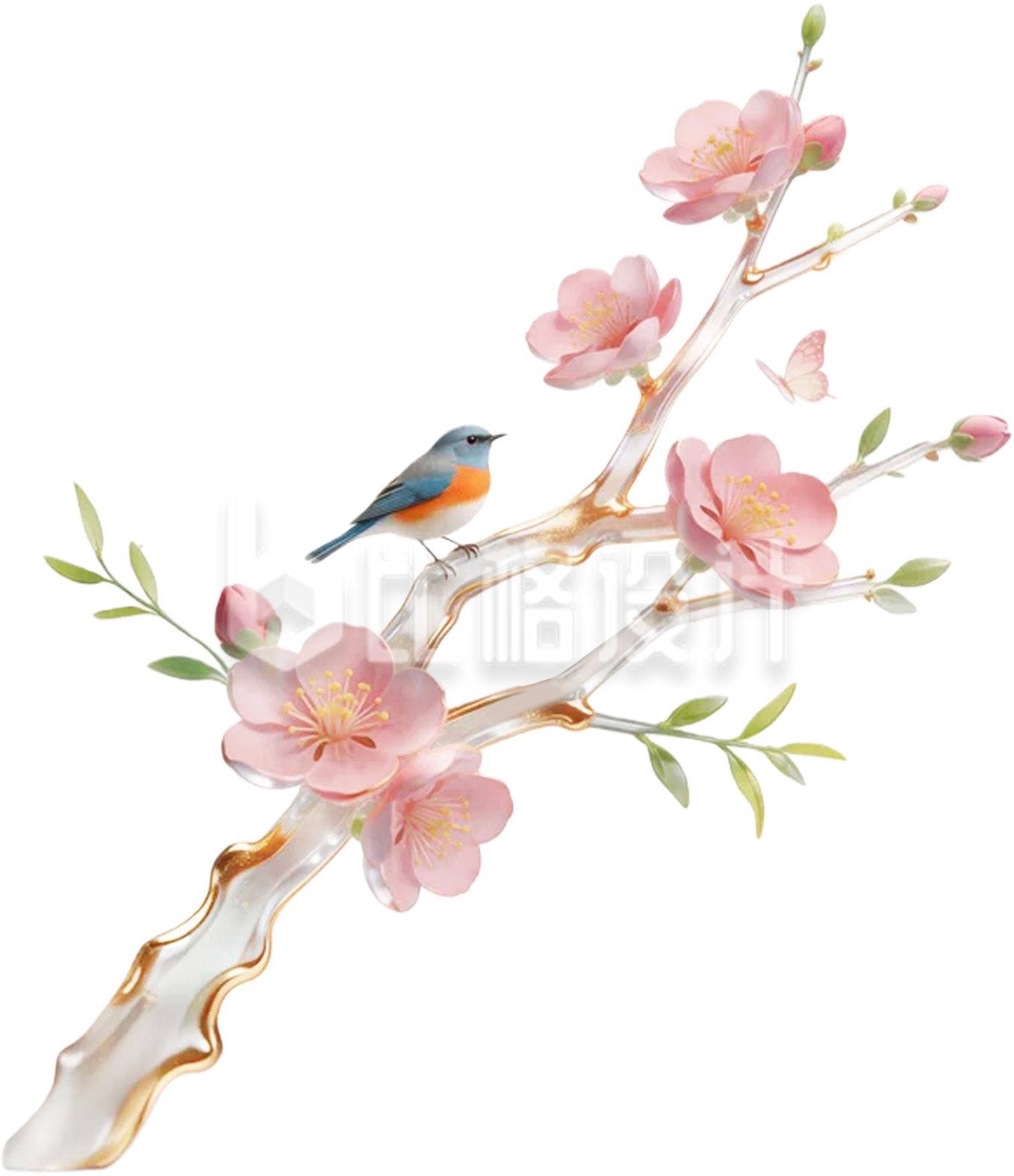 3D桃花树枝