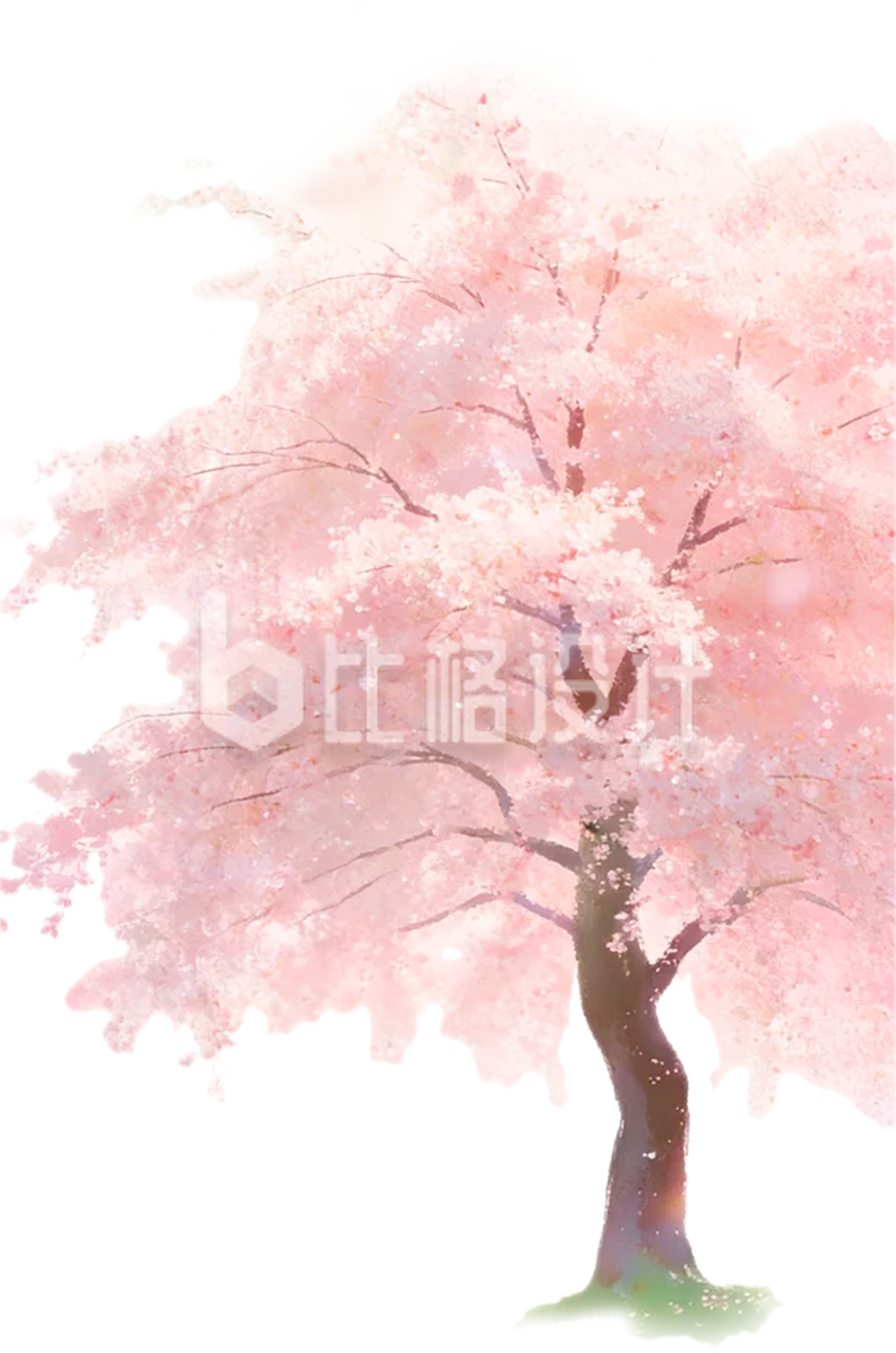 手绘樱花树