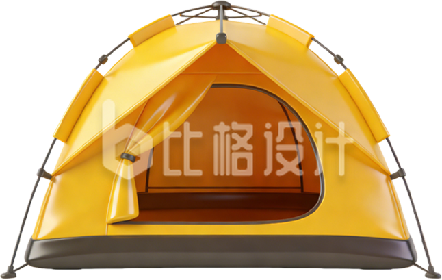 3D黄色帐篷