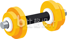 一个哑铃运动健身器材手绘