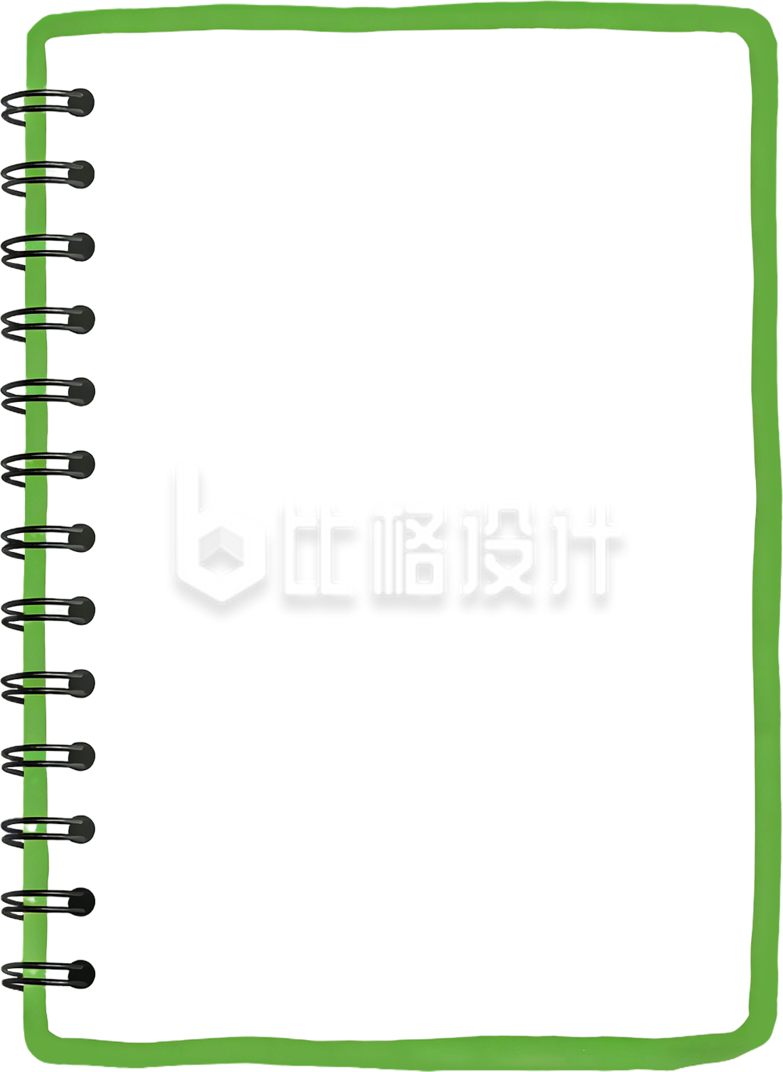 一个绿色笔记本手绘