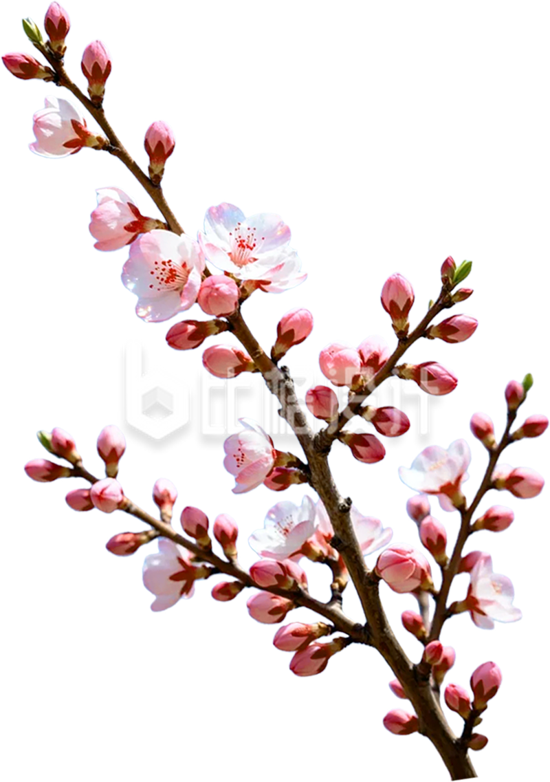 桃花树枝实景