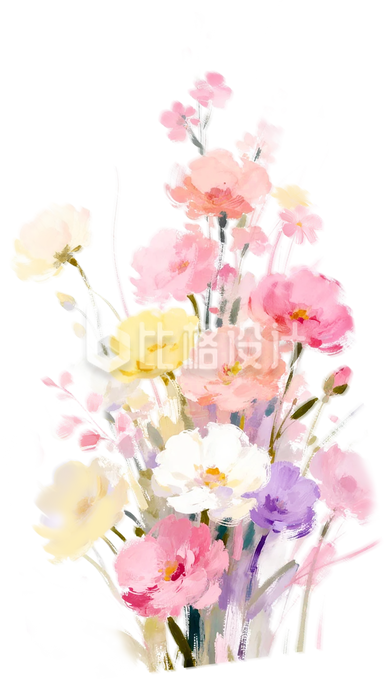 手绘粉色花束