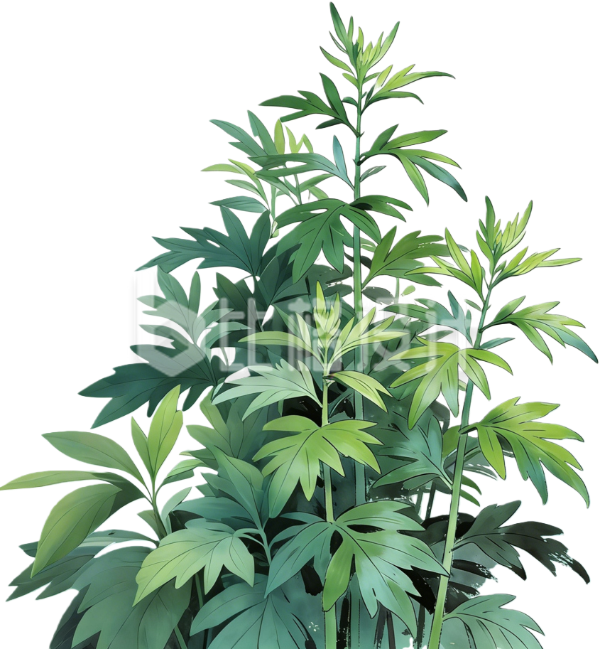 艾草手绘树叶