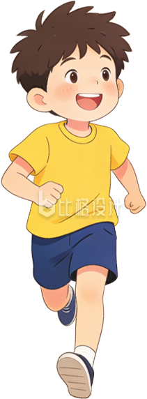 手绘黄衣服男孩
