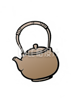 手绘棕色茶壶