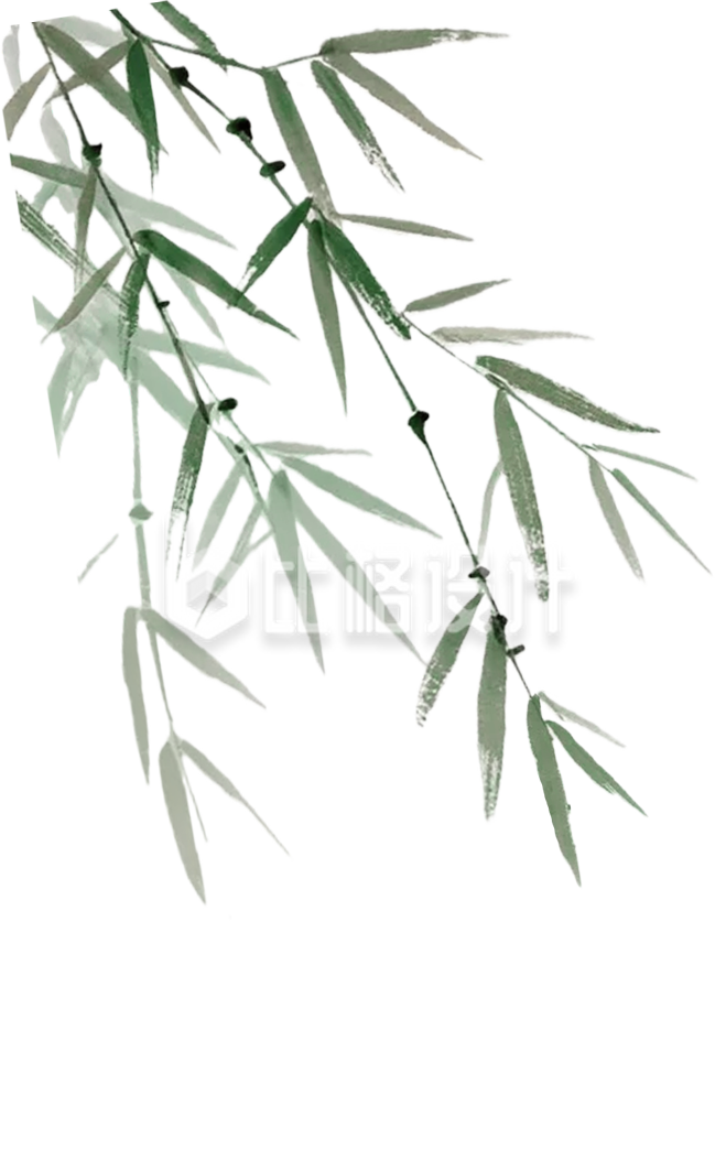 手绘竹叶