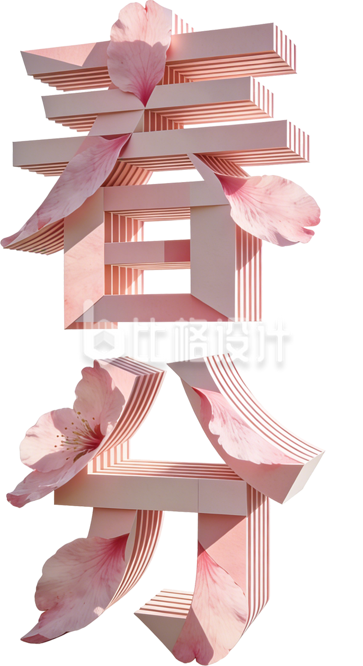 3D立体春分艺术字