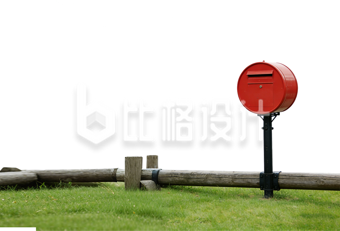 红色邮箱和草地