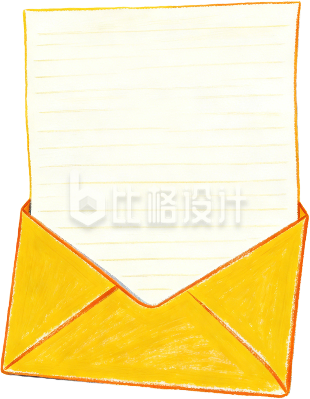 一封黄色信封手绘
