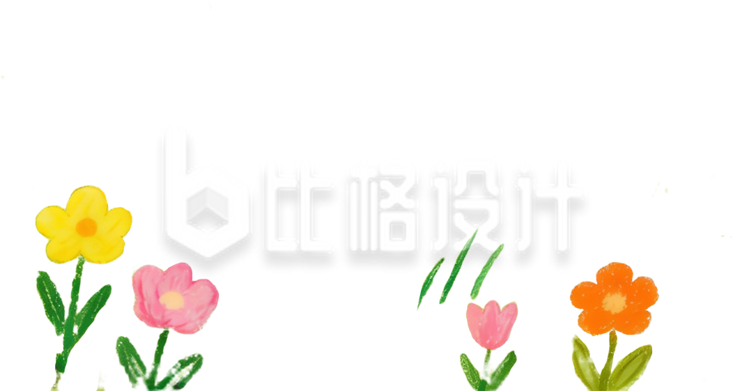 小花植物蜡笔手绘