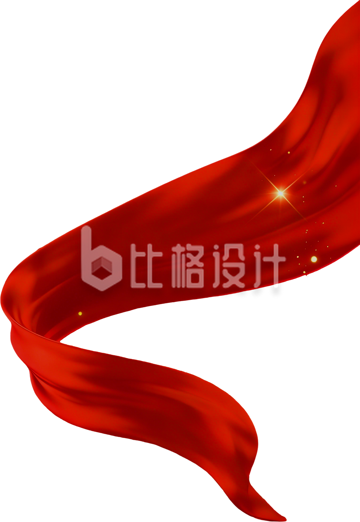 红色红绸手绘