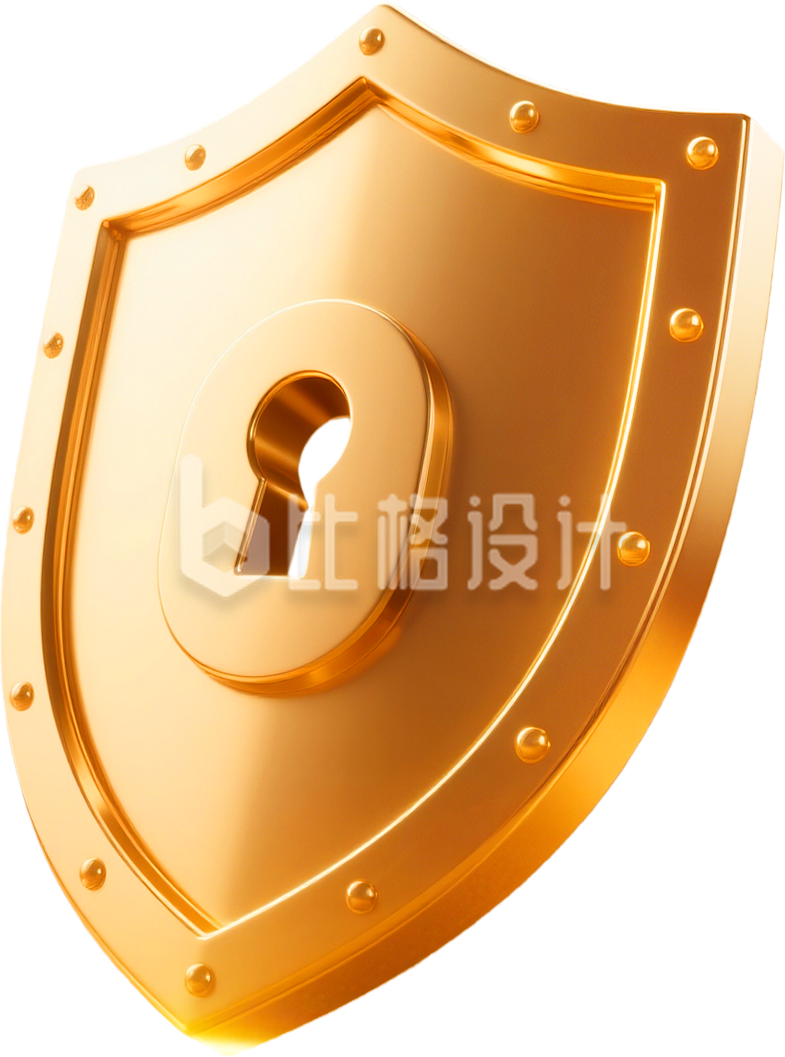 金色盾牌手绘