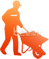 劳动者人物剪影手绘
