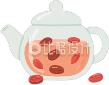手绘养生茶壶
