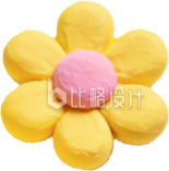 3D黄色粘土风小花