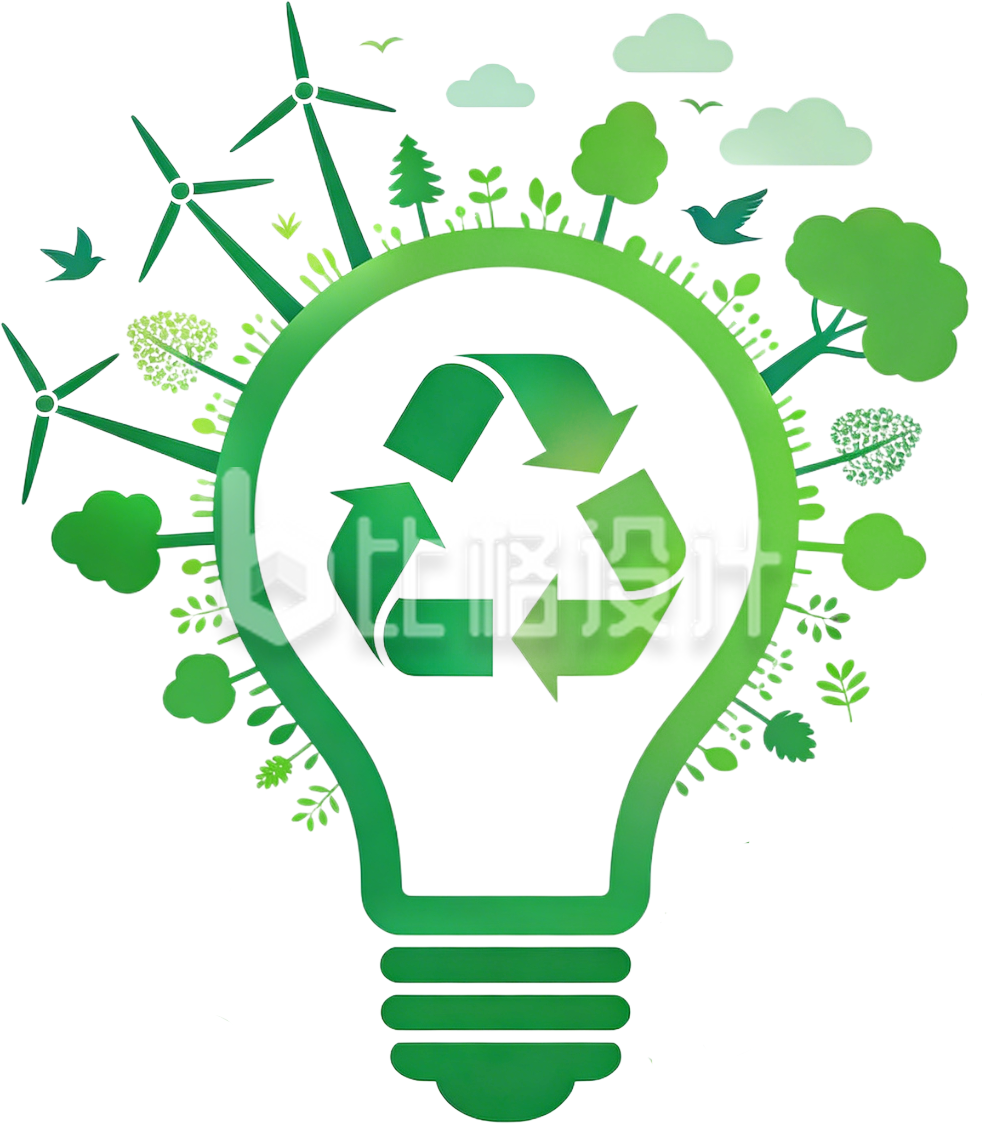 手绘灯泡绿色环保