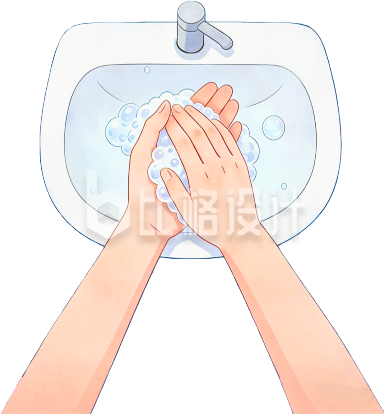 洗手健康手绘卫生日
