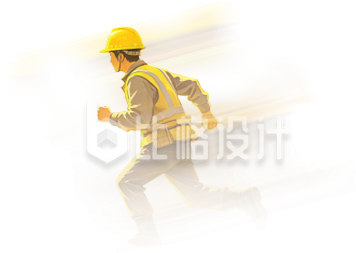 建筑工人手绘人物