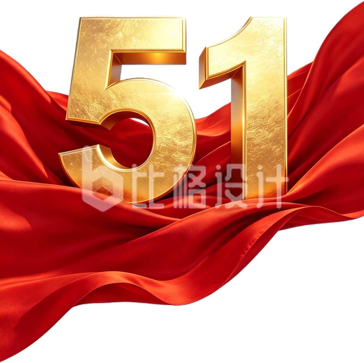 劳动节红绸金属数字51