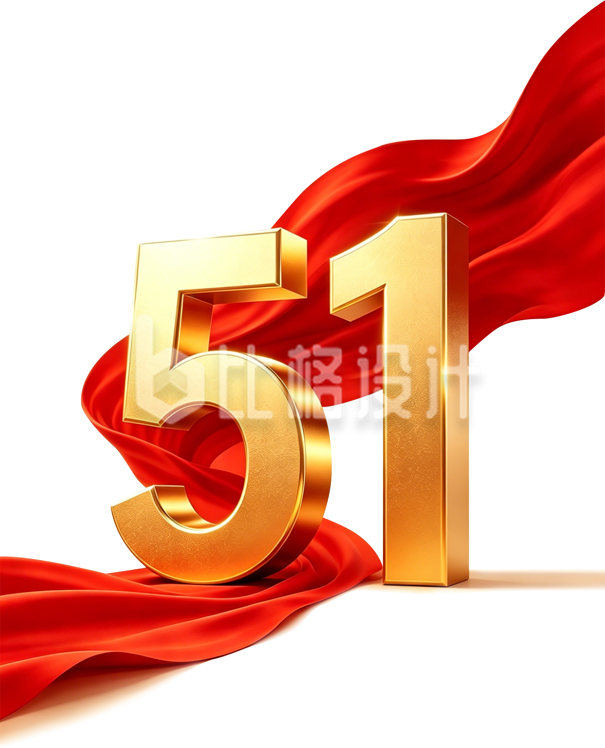 五一红绸数字