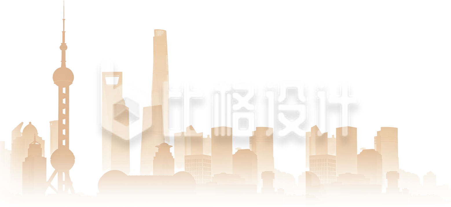 手绘城市建筑剪影