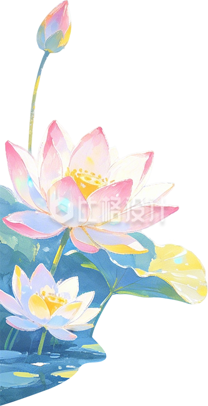 手绘荷花
