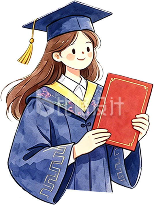 女孩毕业典礼手绘