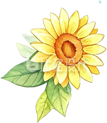 向日葵小花水彩