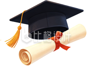 学士帽通知书手绘